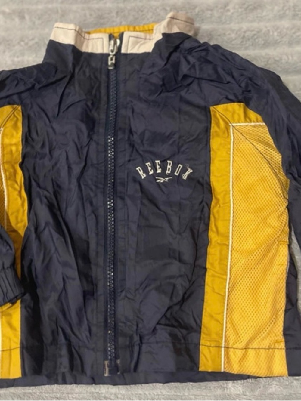 Reebok Navy and Yellow Kids' Windbreaker Rain Jacket
